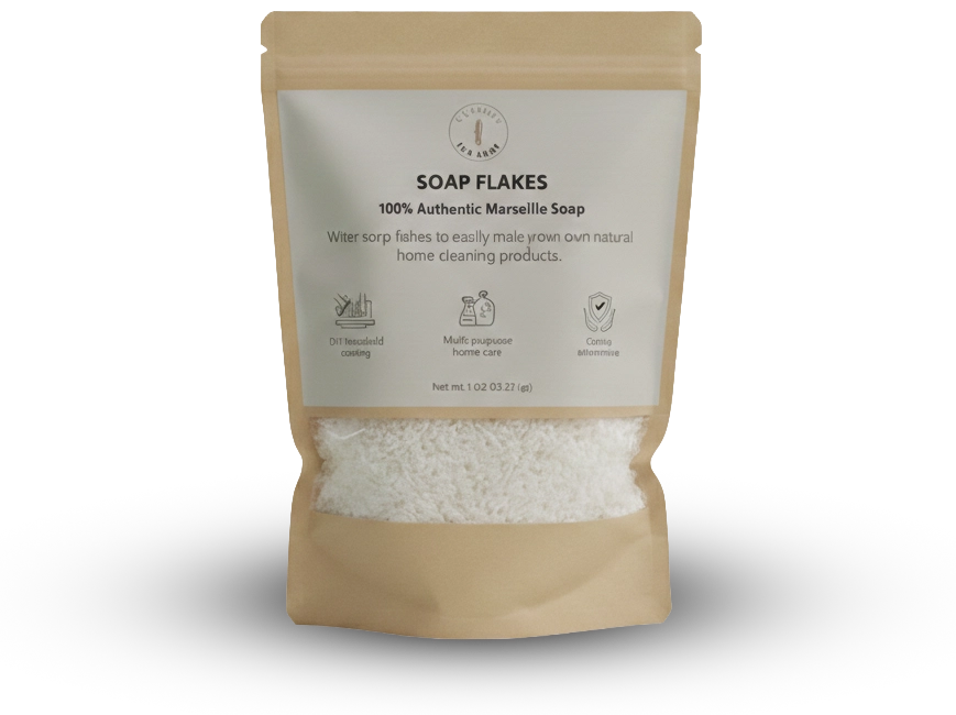 Because You Care Soap Flakes 100% Authentic Marseille Soap White soap flakes to easily make your own natural home cleaning products. DIY household cleaning Multi-purpose home care Gentle alternative cleaner 1kg